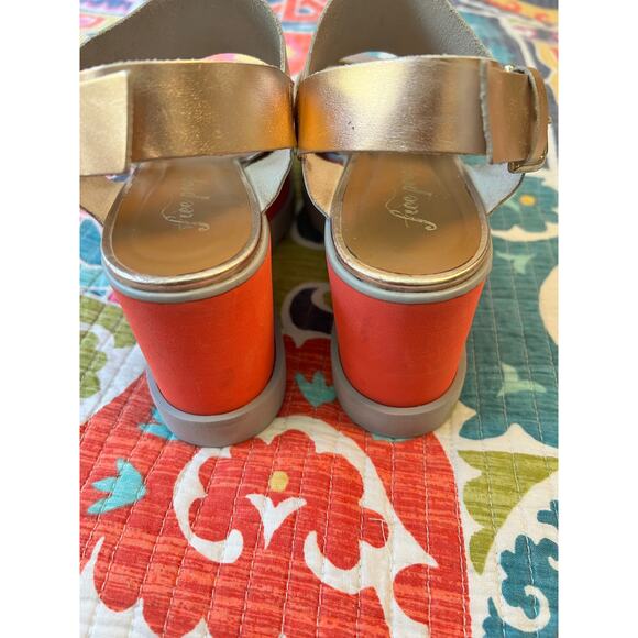 Free People Kate Rose Gold Platform Wedge Disco Sandals Size: EU 39 US 8 - Picture 6 of 9